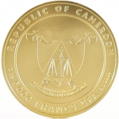 Золотая монета "Шахматы", 5000 франков, Камерун, 2019 г., 1 Oz, 1 Унция