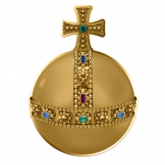 Серебряная монета 25 долларов 2025 год "Королевская держава" Ag 999, 1000 г., тираж 150 шт